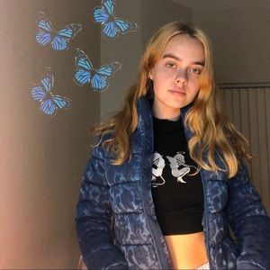 Blue vintage guess bomber jacket